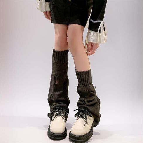 Goth Y2k Leg Warmers for Women Gothic Cute Grunge Cutecore Rave Emo Punk Hippie Knit Warm Winter Alt in Saudi Arabia