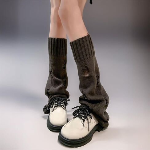 Goth Y2k Leg Warmers for Women Gothic Cute Grunge Cutecore Rave Emo Punk Hippie Knit Warm Winter Alt in Saudi Arabia
