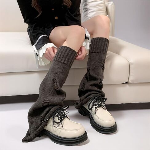 Goth Y2k Leg Warmers for Women Gothic Cute Grunge Cutecore Rave Emo Punk Hippie Knit Warm Winter Alt in Saudi Arabia