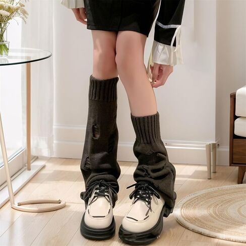 Goth Y2k Leg Warmers for Women Gothic Cute Grunge Cutecore Rave Emo Punk Hippie Knit Warm Winter Alt in Saudi Arabia