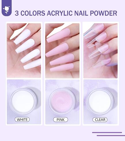 Acrylic Nail Kit With Everything For Beginners, Professional Nail Starter Kit With UV Light, Acrylic Powder And Liquid Monomer Set, Nail Glitter And DIY Nail Art Tools… in Saudi Arabia