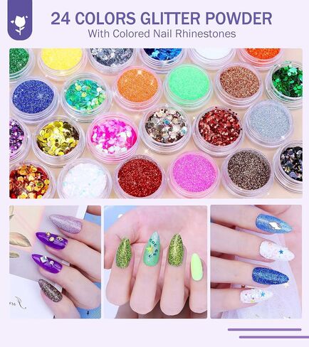 Acrylic Nail Kit With Everything For Beginners, Professional Nail Starter Kit With UV Light, Acrylic Powder And Liquid Monomer Set, Nail Glitter And DIY Nail Art Tools… in Saudi Arabia