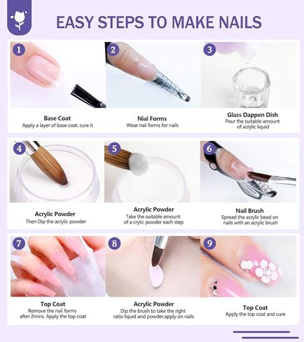 Acrylic Nail Kit With Everything For Beginners, Professional Nail Starter Kit With UV Light, Acrylic Powder And Liquid Monomer Set, Nail Glitter And DIY Nail Art Tools… in Saudi Arabia