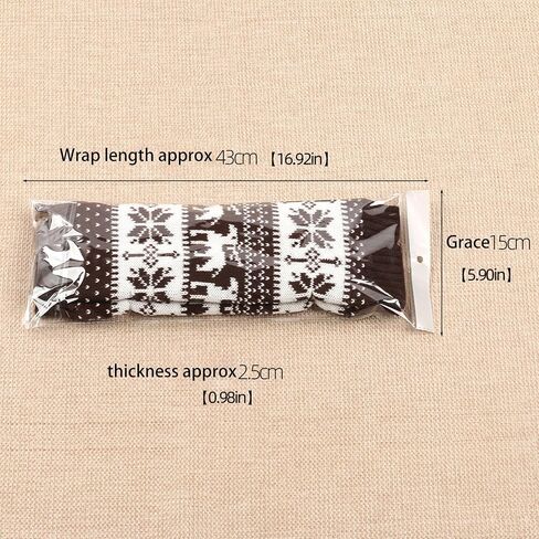 Women Fall Winter Knit Leg Warmers Christmas Snowflake Elk Print Fleece Lined Boot Cuffs Holiday Socks in Saudi Arabia