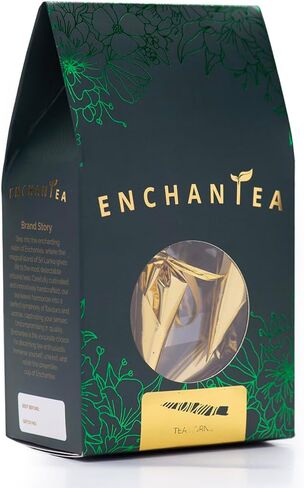 ENCHANTEA | Tea Horn - Premium Handcrafted Ceylon Tea | High-Grown, Naturally Twisted Buds | Sweet, Enchanting Flavor with a Delicate Finish | 100% Pure Sri Lankan Loose Leaf Tea in Saudi Arabia