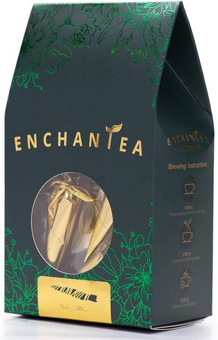 ENCHANTEA | Tea Horn - Premium Handcrafted Ceylon Tea | High-Grown, Naturally Twisted Buds | Sweet, Enchanting Flavor with a Delicate Finish | 100% Pure Sri Lankan Loose Leaf Tea in Saudi Arabia