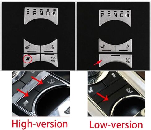 Fit forJagua-r XJ 2010-2019 Aluminum Alloy Auto Central Control Panel Button, Central Control Gear Shift Panel Button Cover Sticker Button Frame Cover Decal Trim Replacement (Silver High-Version) in Kuwait
