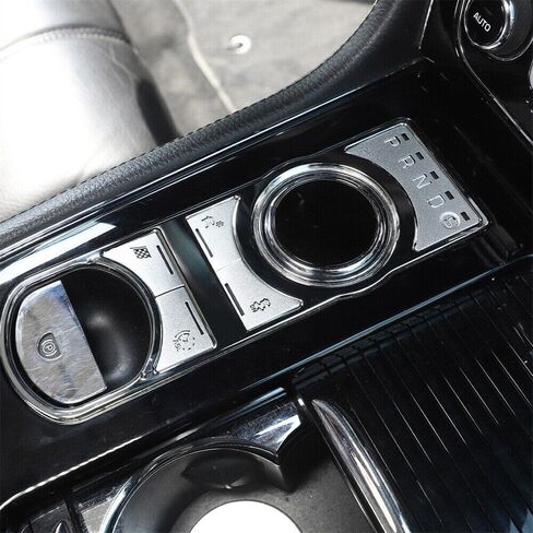 Fit forJagua-r XJ 2010-2019 Aluminum Alloy Auto Central Control Panel Button, Central Control Gear Shift Panel Button Cover Sticker Button Frame Cover Decal Trim Replacement (Silver High-Version) in Kuwait