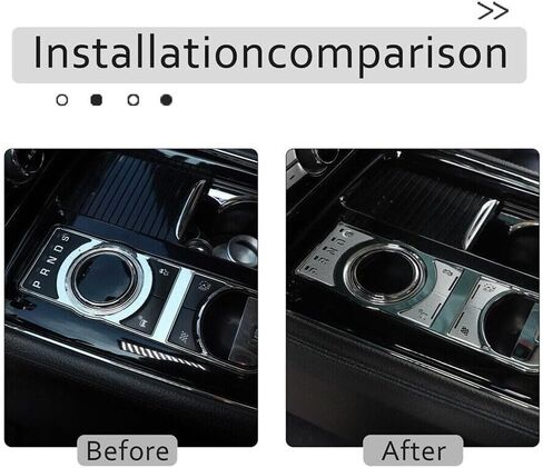 Fit forJagua-r XJ 2010-2019 Aluminum Alloy Auto Central Control Panel Button, Central Control Gear Shift Panel Button Cover Sticker Button Frame Cover Decal Trim Replacement (Silver High-Version) in Kuwait