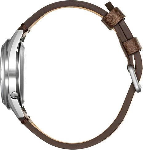 Rec Spec 38mm Men's Military Watch, NH36 Automatic Wrist Watch, 50M Water Resistant Field Watch with Leather/Rubber/Canvass Strap with Khaki Brown/OG and White Sunray/Popcorn Dial in Kuwait