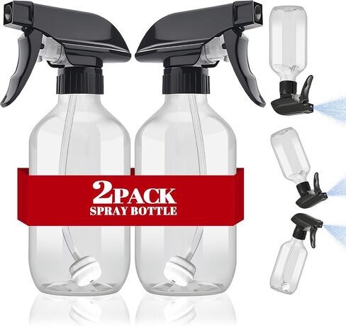 AMORIX Plastic Spray Bottles 2 Pack 360° Water Spray Bottle for Cleaning 10 oz/300 ml Upside Down Spray Bottle Small Mister Squirt Bottle with Adjustable Nozzle for Hair, Cooking, Plant, Pet in Saudi Arabia
