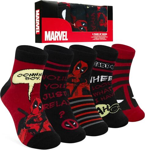 Marvel Mens Ankle Socks, Soft and Breathable Socks Pack of 5 - Gifts for Him in Saudi Arabia
