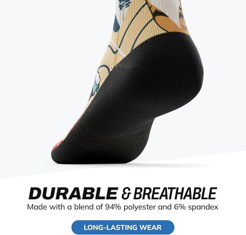 Outway Crew Socks for Men & Women, Breathable, Moisture-Wicking Athletic Socks with Arch Support, Colorful, Durable Blend in Saudi Arabia