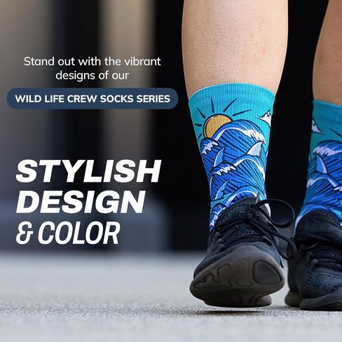 Outway Crew Socks for Men & Women, Breathable, Moisture-Wicking Athletic Socks with Arch Support, Colorful, Durable Blend in Saudi Arabia