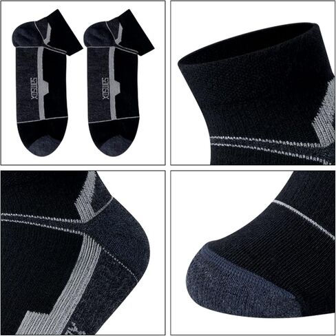 SAMSOX 2-Pair Merino Wool Ankle Running Hiking Socks, Made in USA Cushioned Sport Socks for Men & Women (Moab Quarter) in Kuwait