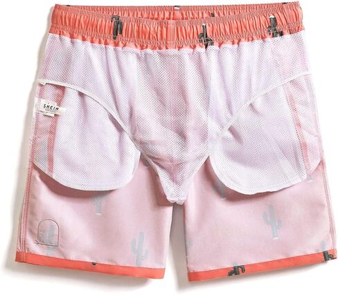 WDIRARA Men's Plant Print Patch Drawstring Waist Summer Beach Hawaii Swim Trunks Shorts in Saudi Arabia