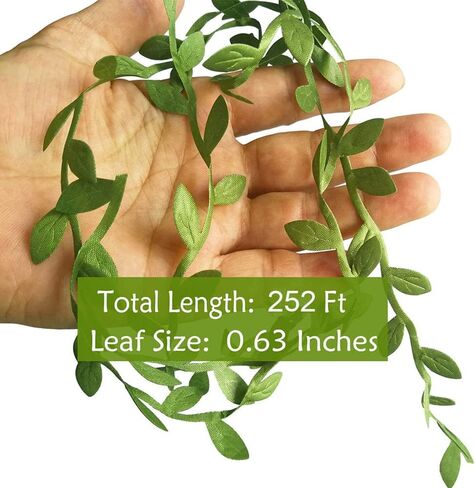 Artificial Greenery Eucalyptus Vine, 252ft Plants Fake Hanging Green Leaves Jungle DIY Wreath for Wall Decor Party Christmas Wedding Garland Garden Headband Wreath Wraping Craft in Kuwait