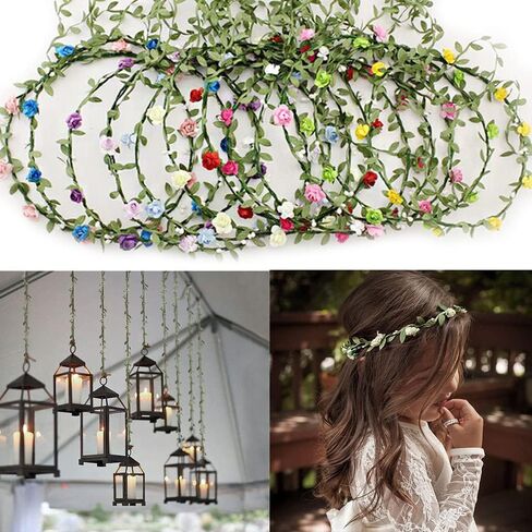 Artificial Greenery Eucalyptus Vine, 252ft Plants Fake Hanging Green Leaves Jungle DIY Wreath for Wall Decor Party Christmas Wedding Garland Garden Headband Wreath Wraping Craft in Kuwait