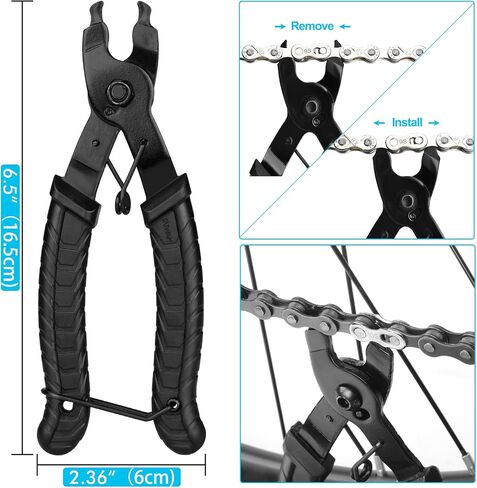 A AKRAF Bike Link Plier + Chain Breaker Splitter Tool + Chain Checker + 3 Pairs Bicycle Missing Links, Bike Link Opener Closer Plier Chain Cutter Connector Wear Indicator Tool (New Version) in Saudi Arabia