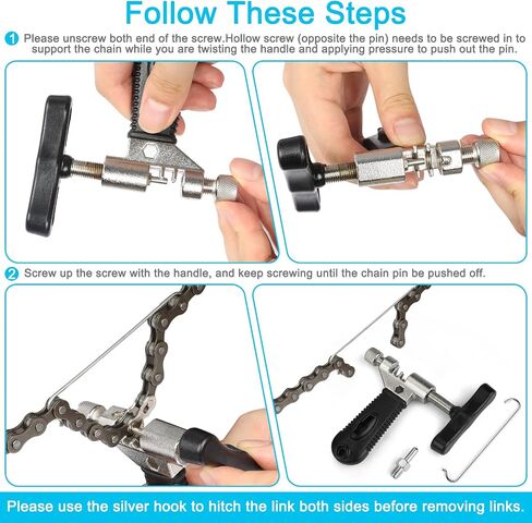 A AKRAF Bike Link Plier + Chain Breaker Splitter Tool + Chain Checker + 3 Pairs Bicycle Missing Links, Bike Link Opener Closer Plier Chain Cutter Connector Wear Indicator Tool (New Version) in Saudi Arabia