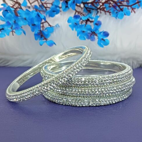 Efulgenz Crystal Bangles for Women Indian Rhinestone Bracelet Bangle Set Stone Bangles Wedding Bridal Bracelet Jewellery Bollywood Bangle Set in Saudi Arabia