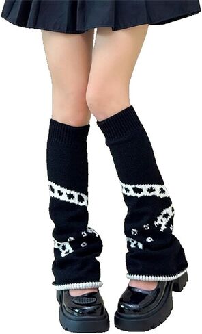 Goth Punk Leg Warmers for Womens Rave Hippie Grunge Cute Knit Winter in Kuwait