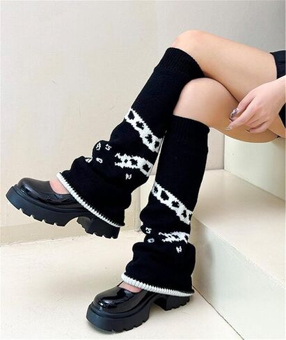 Goth Punk Leg Warmers for Womens Rave Hippie Grunge Cute Knit Winter in Kuwait