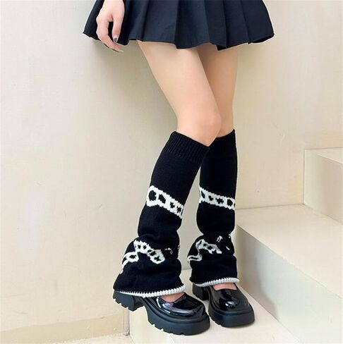 Goth Punk Leg Warmers for Womens Rave Hippie Grunge Cute Knit Winter in Kuwait
