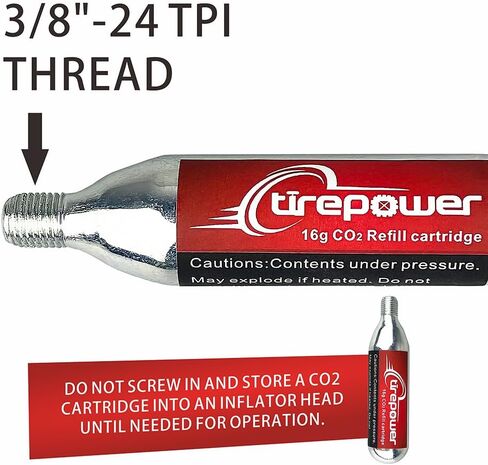 Ctrepower CO2 Bike Tire Inflator - Schrader and Presta Compatible CO2 Bike Pump with Button Design for Airflow Control- 6 x 16g Threaded CO2 Cartridges and Insulated Sleeve Included in Saudi Arabia