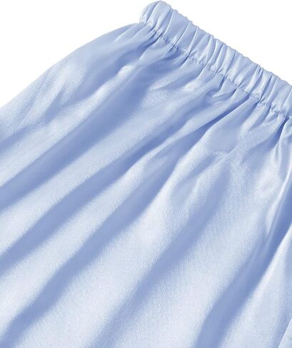 Lyaner Women's Satin Pajamas مجموعة قميص زر أقصى حريري مع شورتات مجموعة PJ in Saudi Arabia