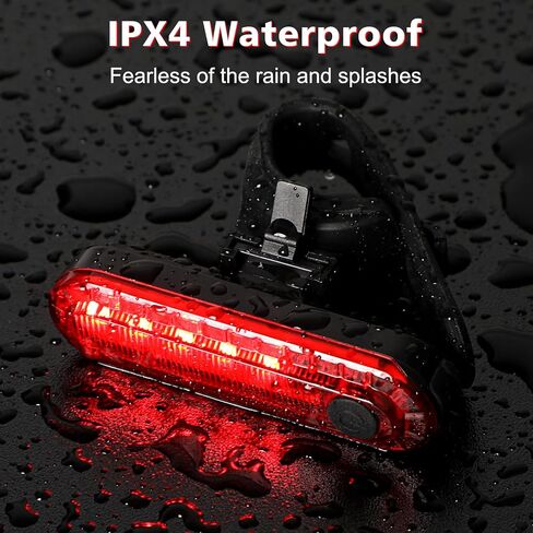 Ascher USB Rechargeable LED Bike Tail Light 2 Pack, Bright Bicycle Rear Cycling Safety Flashlight, 330mah Lithium Battery, 4 Light Mode Options, (2 USB Cables Included) in Kuwait