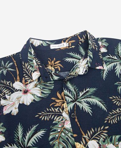 Weecreeture Big and Tall Men's Hawaiian Shirt - Short Sleeve, Tropical Floral Button Down Casual Summer Beach Shirt in Kuwait