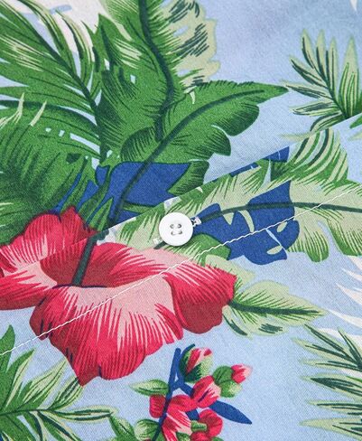 Weecreeture Big and Tall Men's Hawaiian Shirt - Short Sleeve, Tropical Floral Button Down Casual Summer Beach Shirt in Kuwait