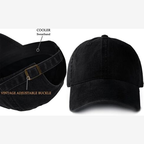 6Pack Unisex Vintage Washed Cotton Baseball Cap Soft Unconstructed Plain Blank Adjustable Size Dad Hat in Kuwait