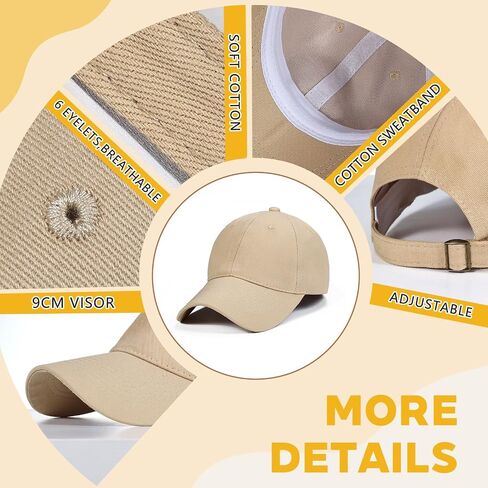 6Pack Unisex Vintage Washed Cotton Baseball Cap Soft Unconstructed Plain Blank Adjustable Size Dad Hat in Kuwait