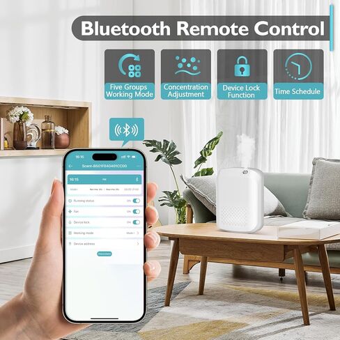 Machent Air Machine for Home ، ناشر مجموعة فندق Yofuly Smart مع تكنولوجيا الهواء البارد ، وناشر الزيوت الكهربائية بدون ماء 400 مل لغرفة كبيرة ، ومكتب ، و 1500 متر مربع. تغطية FT in Kuwait