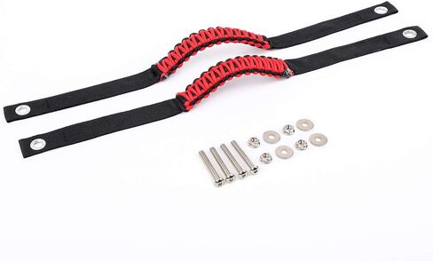 Savadicar 2 Pack Roll Bar Grab Handles for 2018-2024 Jeep Wrangler JL JLU 4XE & Gladiator JT, Roof Top Paracord Handle for Secure Grip, Essential Interior Accessories, Pink in Kuwait