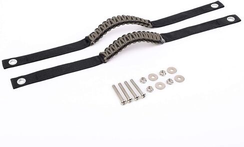 SavadiCar 2 Pack Roll Bar Grab Bandles لعام 2018-2024 Jeep Wrangler JL Jlu 4xe & Gladiator JT ، مقبض Paracord Top Roof للقبضة الآمنة ، الملحقات الداخلية الأساسية ، الوردي in Kuwait
