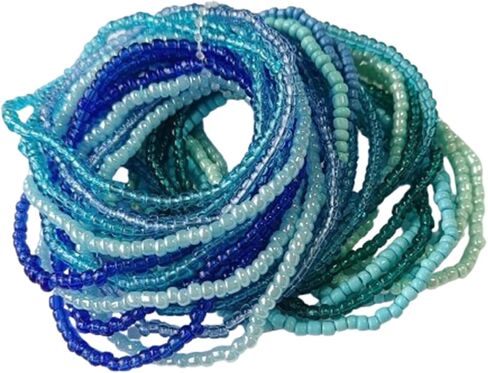 Soyzvteo 30Pcs Elastic Beaded Bracelets Multicolor Bohemian Stackable Stretch Bracelets Handmade Bead Ankle Bracelets Jewelry in Kuwait