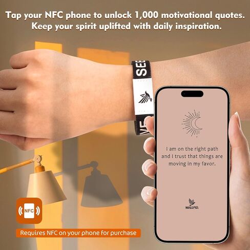 WALLFID Inspirational Bracelets for Women with NFC,2 Piece Set with 1000 Motivational Quotes,Motivational Bracelets,Inspirational Gifts for Women,Affirmation Cards,Unisex in Saudi Arabia
