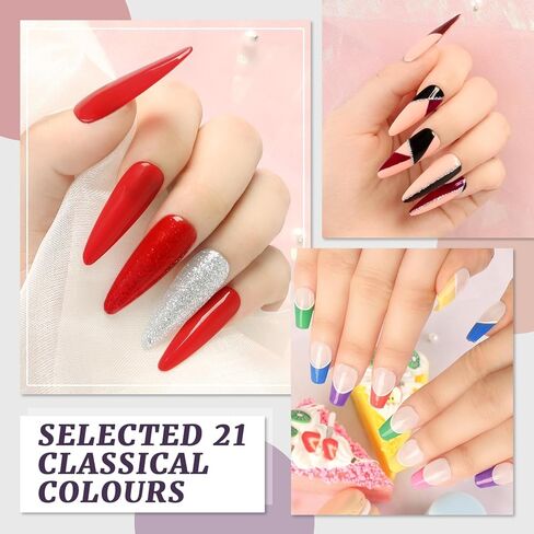 Lavender Violets 42 Pcs Gel Nail Polish Set with 36 Gel polish Colors Coat, 6 Bottles of Base top Coat, Glossy Matte Diamond Shine Glow in the Dark Top Coat for Nail Art C950 in Saudi Arabia