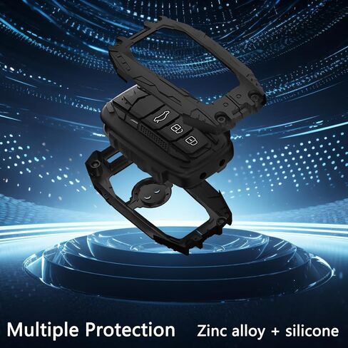 Zinc Alloy Key Fob Cover,Keychain,Full Protection Car Key Case for Toyota Venza Sienna Tundra Prius RAV4 Prime Land Cruiser Corolla Highlander 2025 Camry Keyshell Accessories(NO.038 Black) in Saudi Arabia