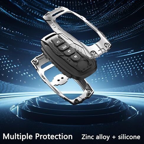 غطاء Zinc Alloy Key Fob ، سلسلة مفاتيح ، حالة رئيسية للحماية الكاملة لتويوتا فينزا سيينا توندرا بريوس RAV4 Prime Land Cruiser Corolla Highlander 2025 Camry Keyshell Accessories (No.038 Black) in Saudi Arabia
