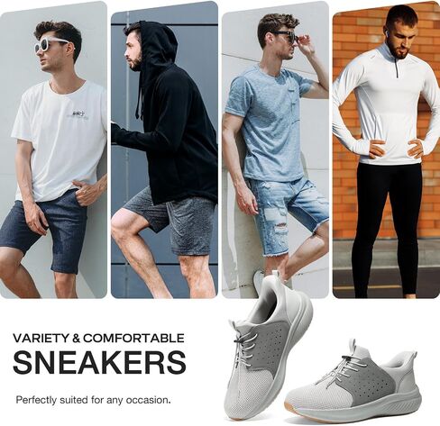 HEEZ Mens Slip On Fashion Sneakers Walking Shoes for Men Comfortable Breathable Casual Running Shoes in Saudi Arabia