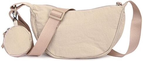 Crossbody Bag with Coin Purse Hobo Sling Crescent Bag Women Men Trendy Small Nylon Shoulder Bag Purse Adjustable Strap in Saudi Arabia