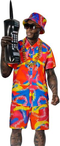 Men's 80s Outfit Set Retro Party Costume with Accessories in Saudi Arabia