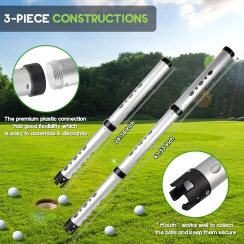 River Hill Golf Golf Ball Retriever, Aluminum Alloy Picker Upper Tube, 23 Golf Balls Shagger Grabber, 38.6 Inch Ball Collector, Pickup Tool Device for Men Women in Kuwait