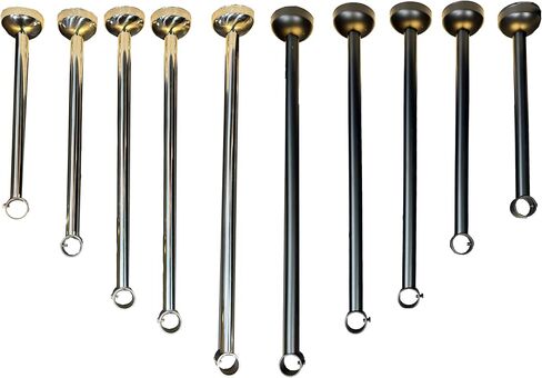 Curtain Rod Ceiling Extender-Mount Bracket-Black and Silver -Large Size-12-14-16-18-20 inch Height Options Fitting Rods 1 Inch or Less (Black, 18 inch) in Saudi Arabia