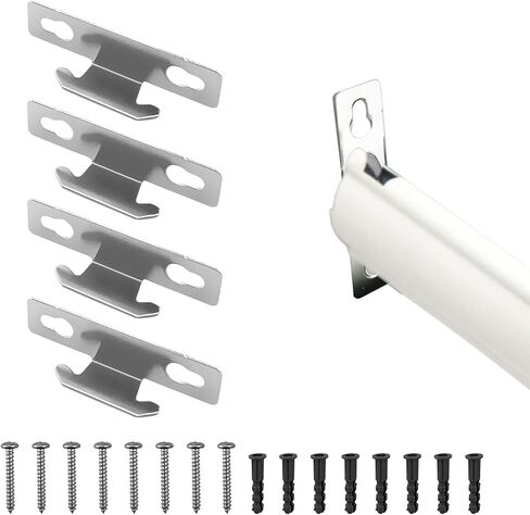 Amazing Drapery Hardware Single Curtain Rod Mounting Brackets for Lockseam Rods - 2 Pairs with 8 Screws and Plugs in Saudi Arabia