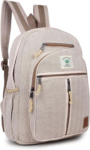 Natural Handmade Large Multi Pocket Hemp Nepal Backpack in Saudi Arabia